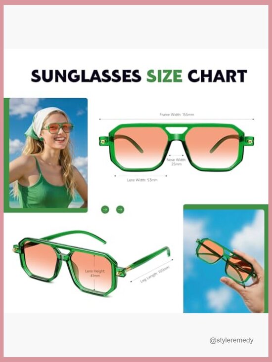 Retro Aviator Sunglasses with UV Protection, Plastic Frame main image 5